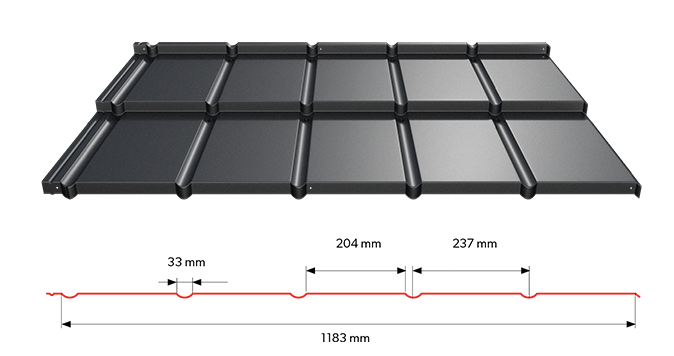 IZI 2.0 a fémlemezből készült tetőcserepek két modulos változata